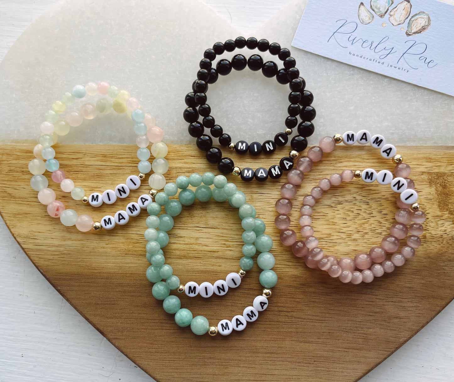 Mama/Mini Gemstone Bracelet Set