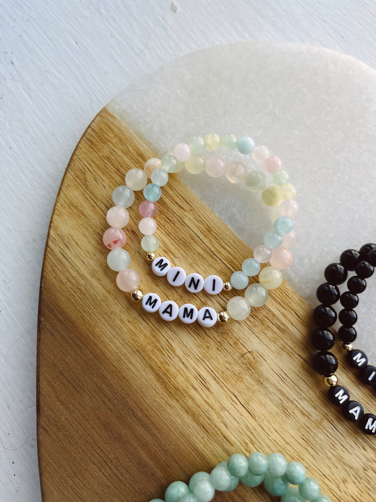 Mama/Mini Gemstone Bracelet Set