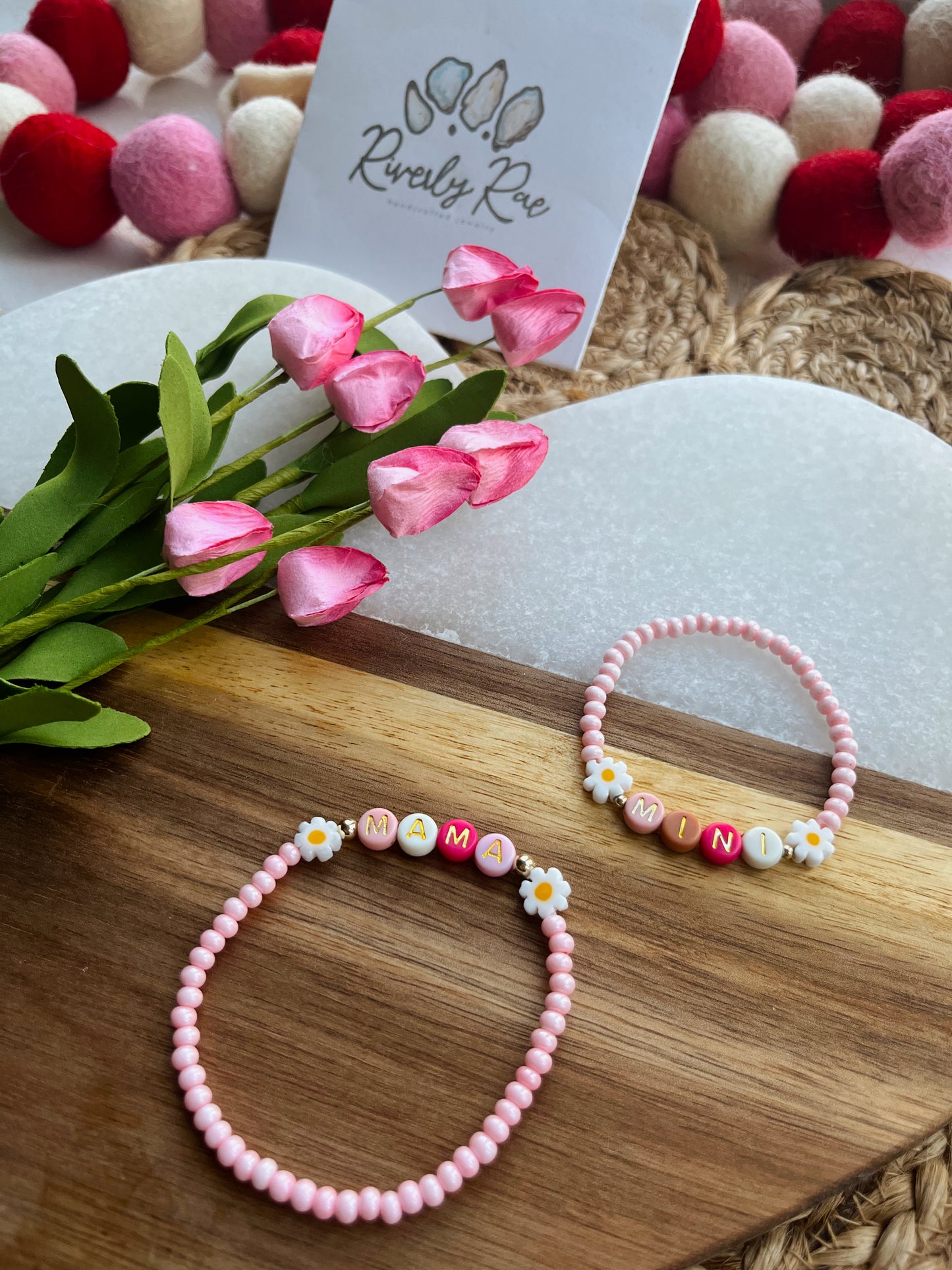 Mama/Mini Glass Seed Bead Bracelet Set