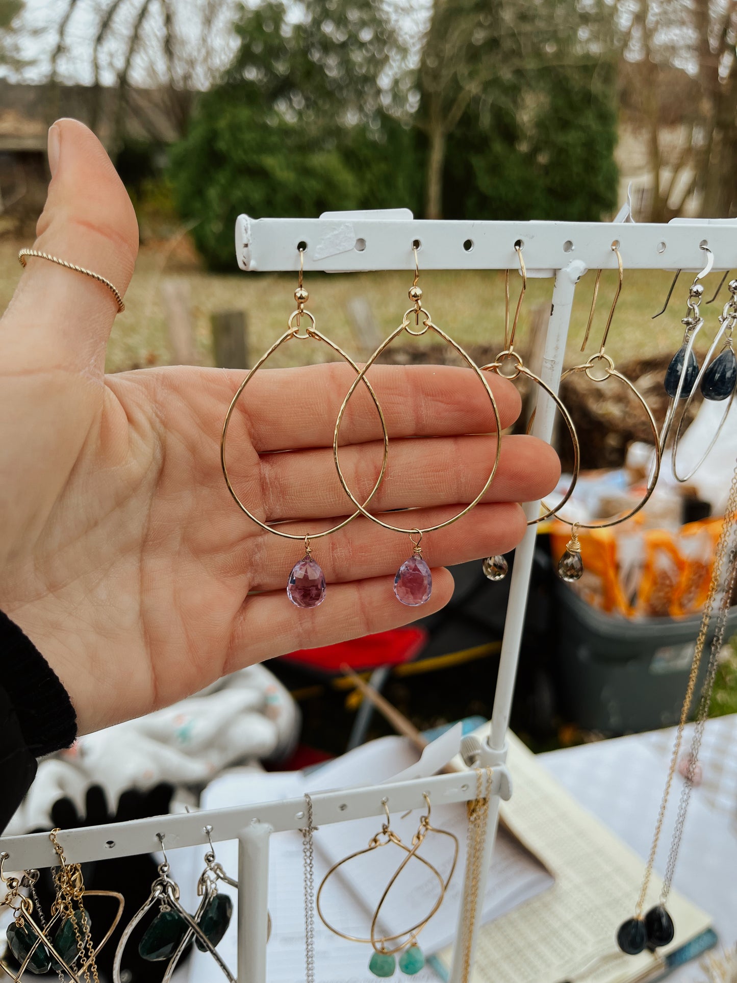 Amethyst Hoops